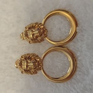 Lion head door knocker earrings